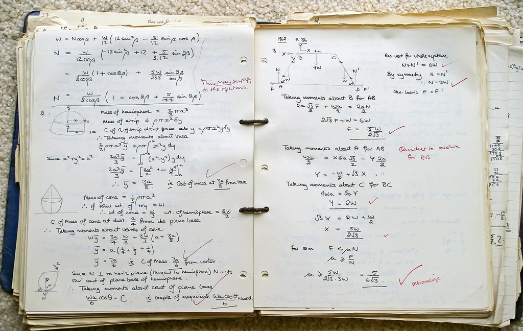Handwritten advanced maths working